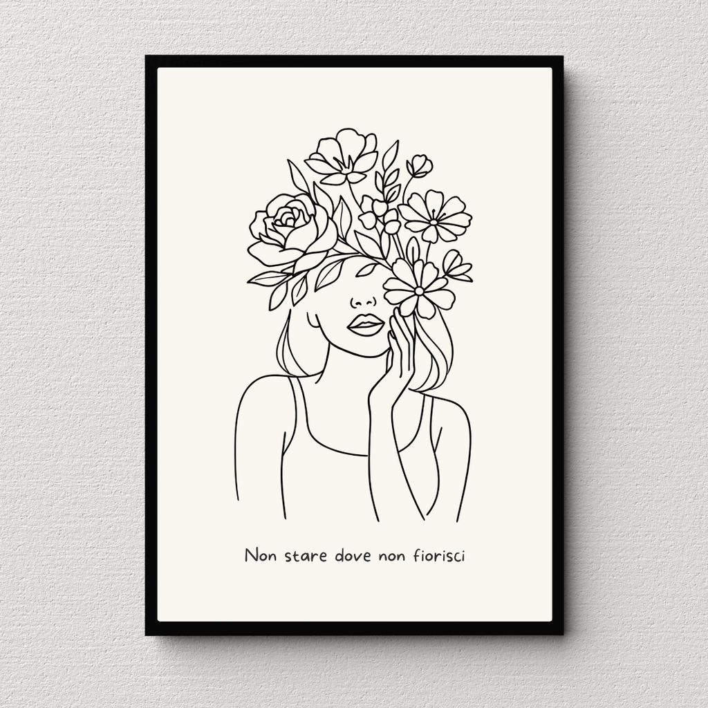 Poster donna e fiori stile 2