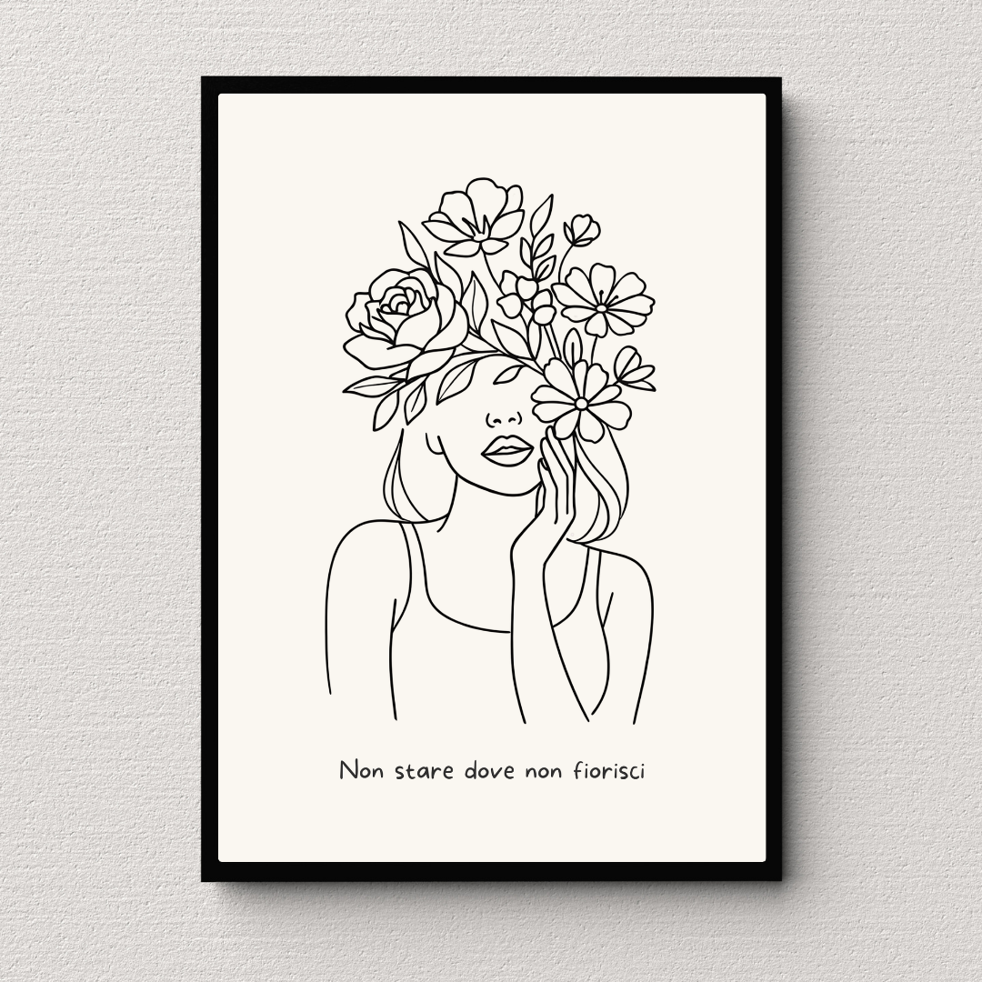Poster donna e fiori stile 2