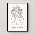 Poster donna e fiori stile 1