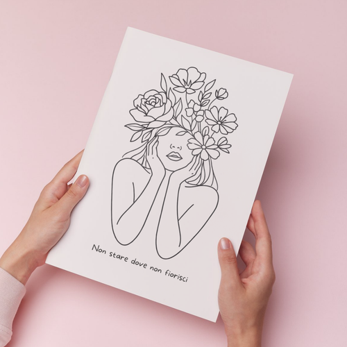 Poster donna e fiori stile 1