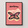 Poster farfalla su sfondo corallo e scritta