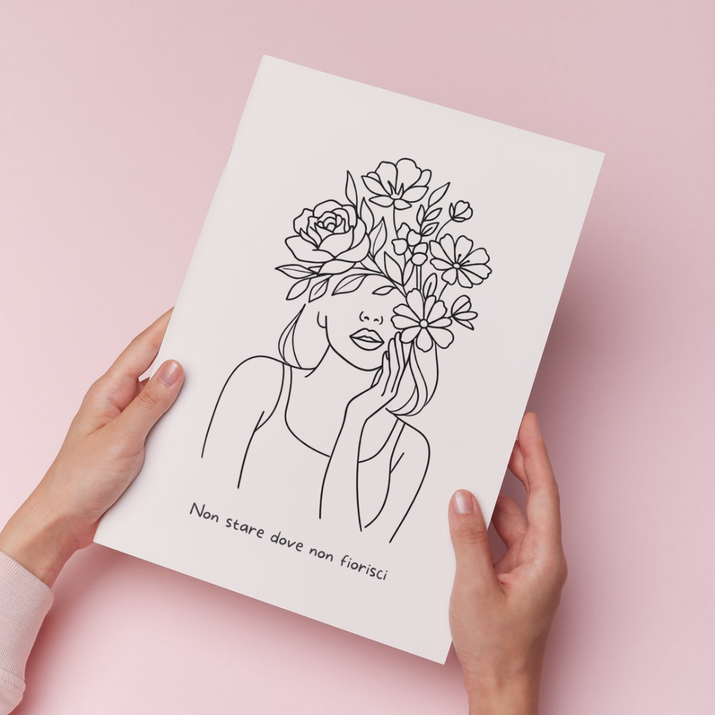 Poster donna e fiori stile 2