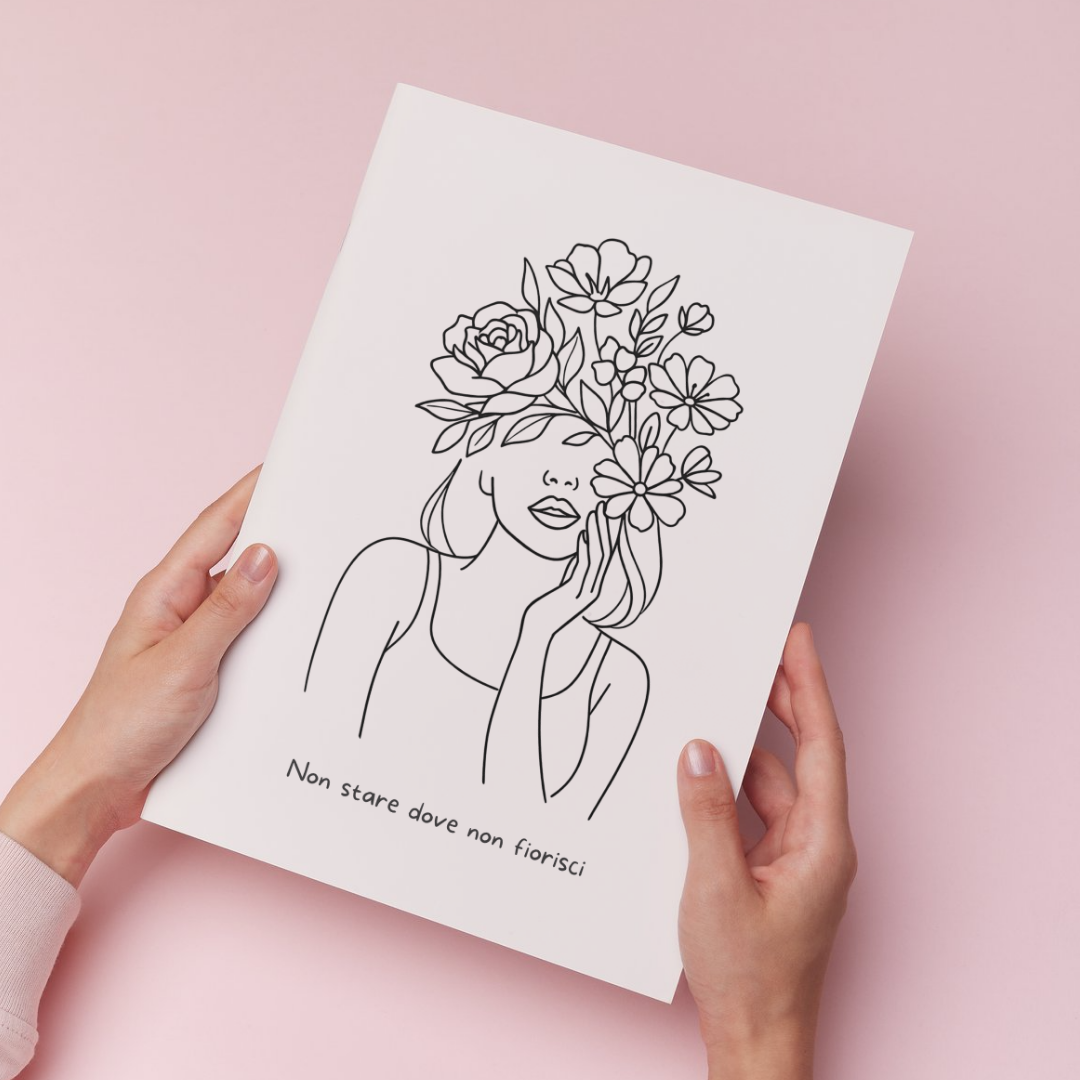 Poster donna e fiori stile 2