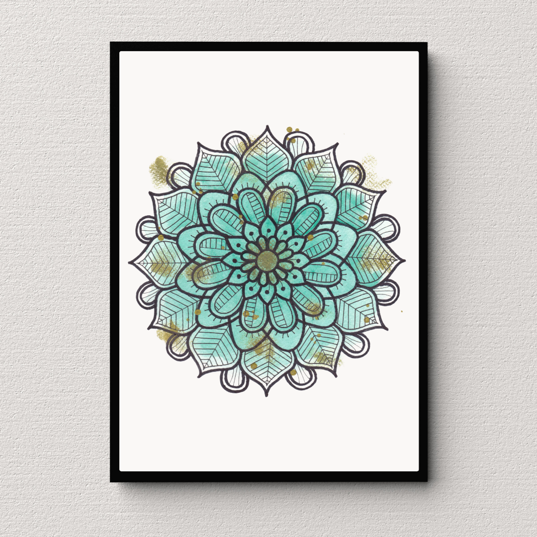 Mandala floreale verde