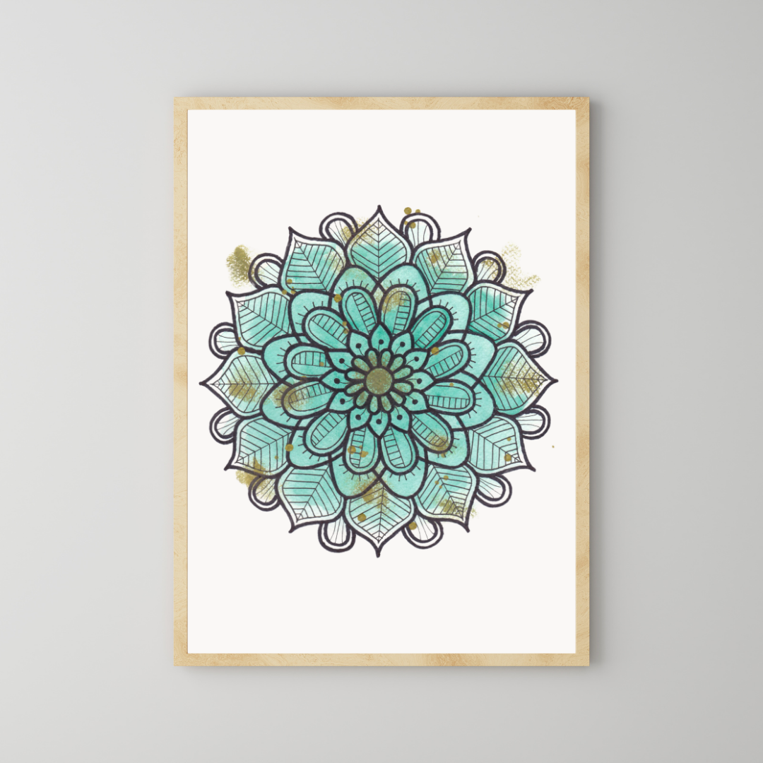 Mandala floreale verde