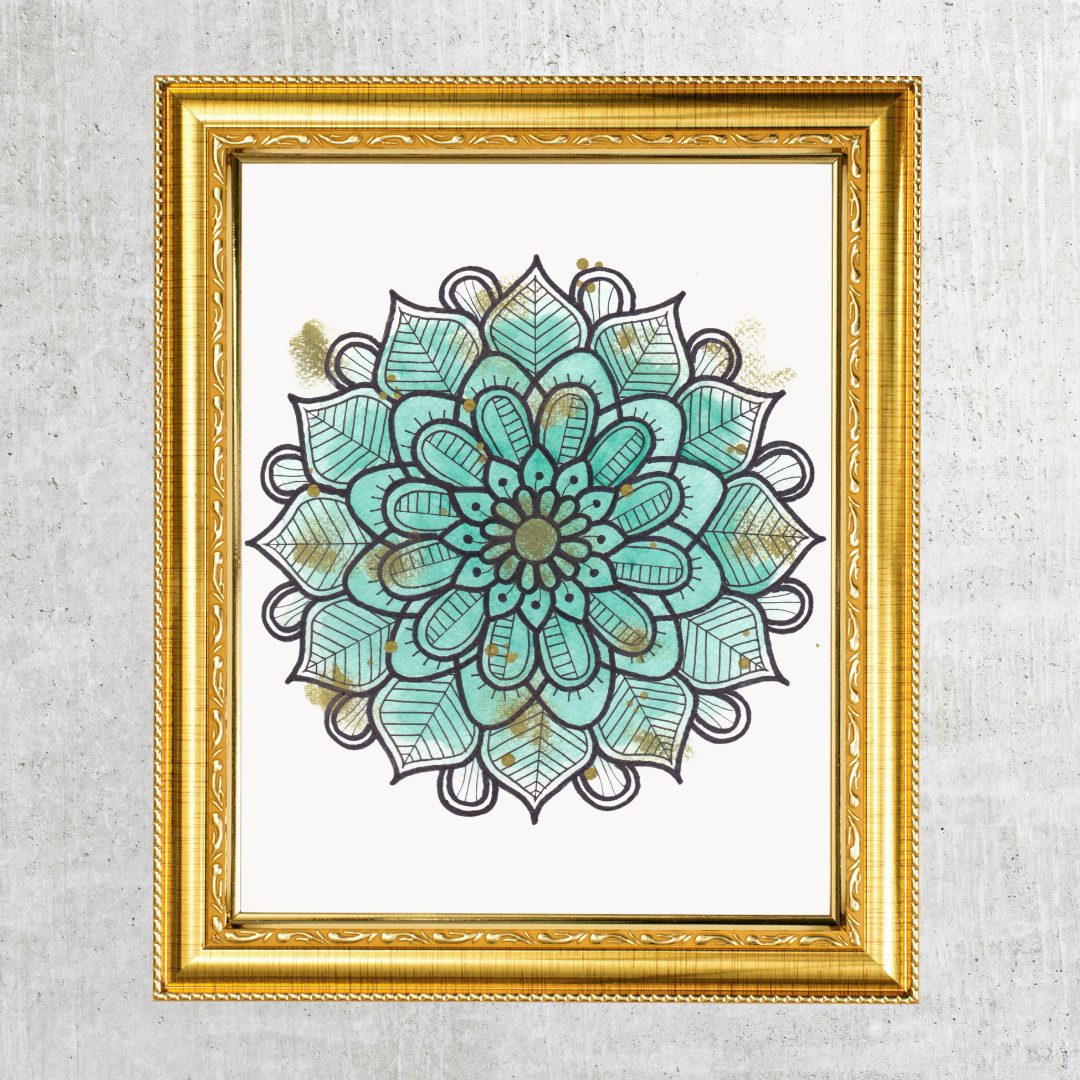 Mandala floreale verde