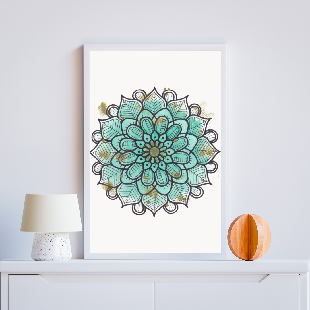 Mandala floreale verde