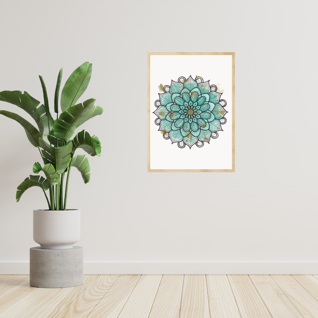 Mandala floreale verde